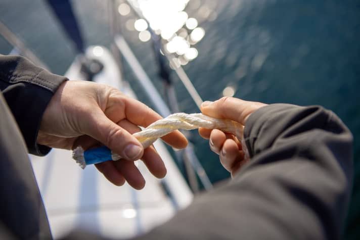 The direction of rotation of laid cordage is easy to determine: In one direction, the carpels remain close together, in the other direction they can be untwisted slightly so that they lie more airily