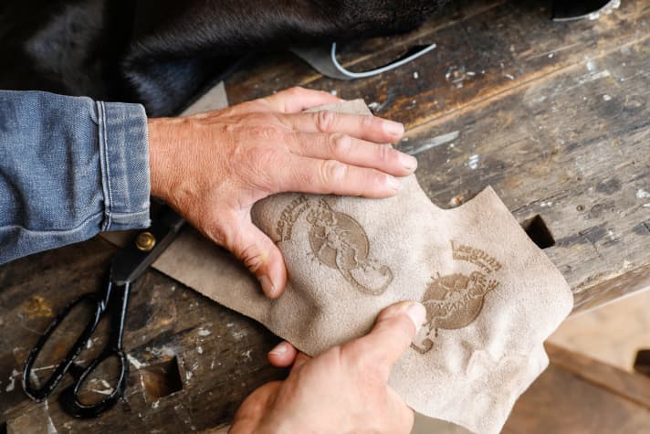 Volker Hinrichsen prefers to work with high-quality materials such as buffalo leather