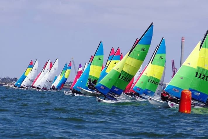   Große Felder bei der Hobie-16-WM