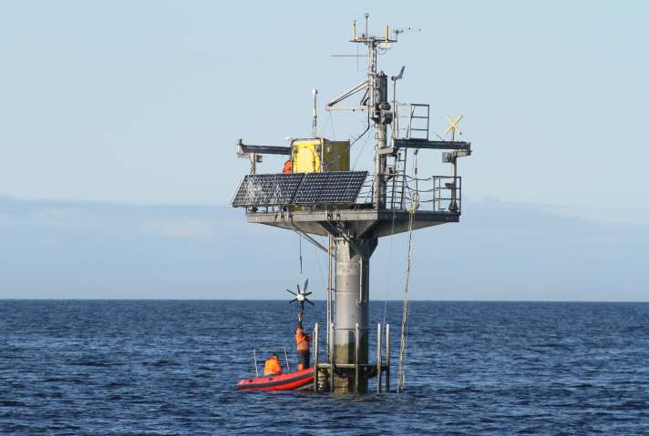 Measuring station in the Arkona Sea: devices like this are used to measure data such as the oxygen and salt content of the water in the Baltic Sea