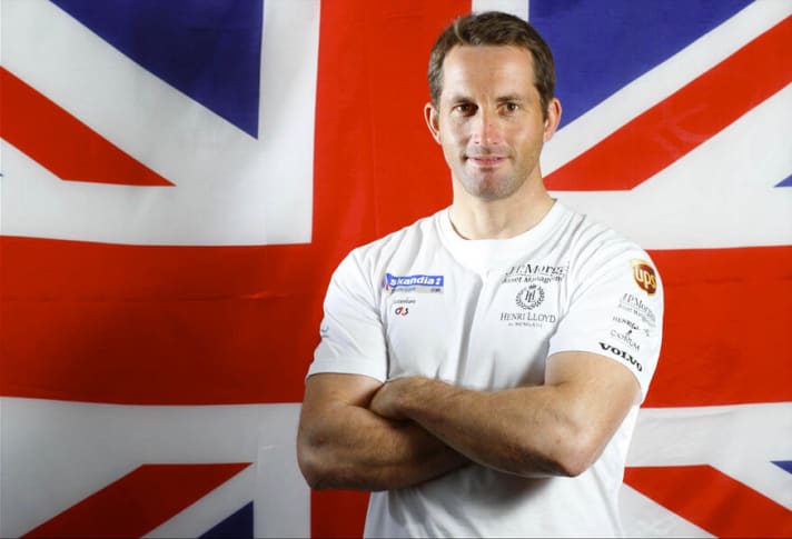   Sir Ben Ainslie und der Union Jack. Am 10. Juni stellt er in London sein AC-Team vor