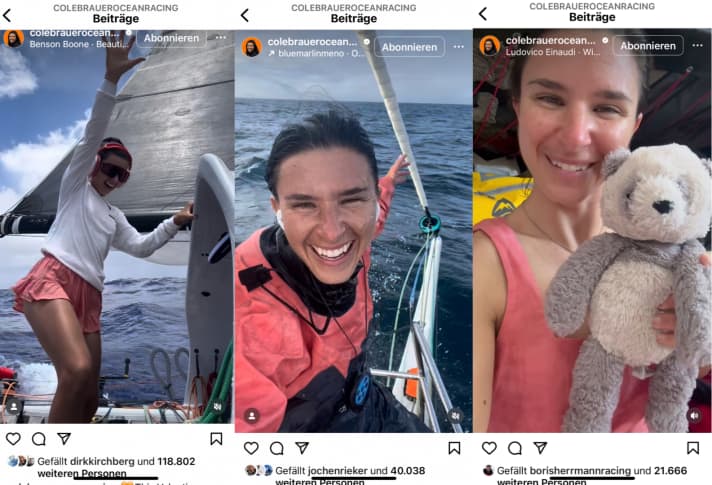 Screenshots einiger Instagram-Videos von Cole Brauer