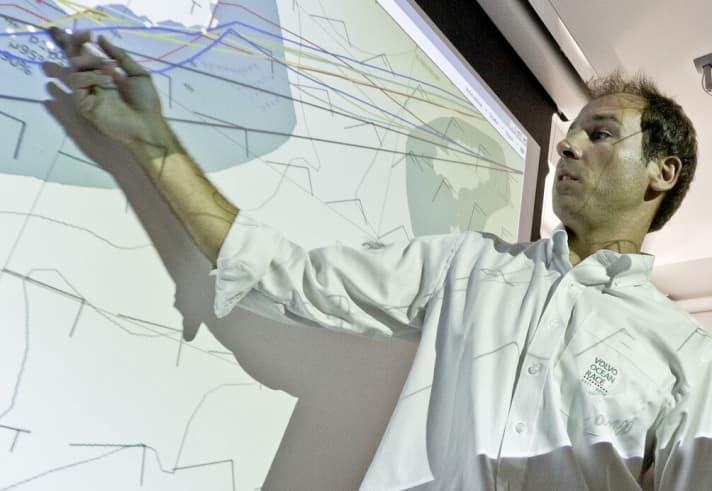   Weatherman: Meteorologist Gonzalo Infante at the briefing