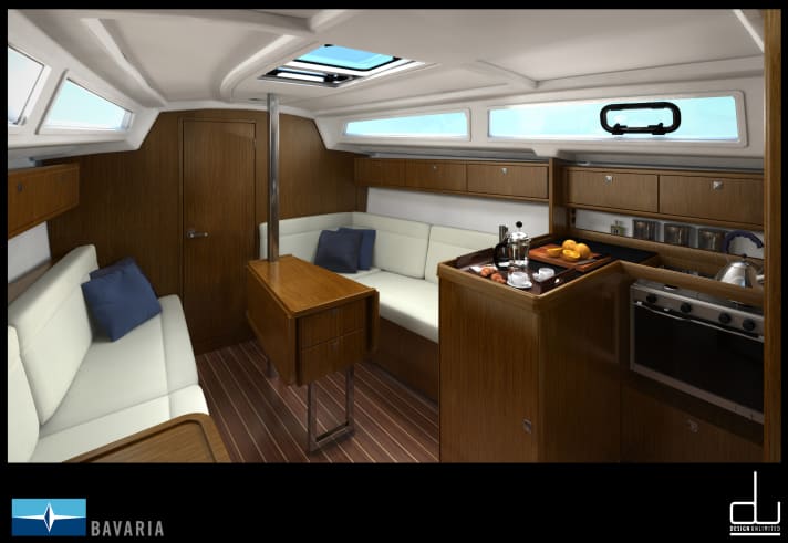   Cruiser 33: The same layout as the previous model, but with numerous visual changes. The long windows in the superstructure now allow significantly more light into the boat