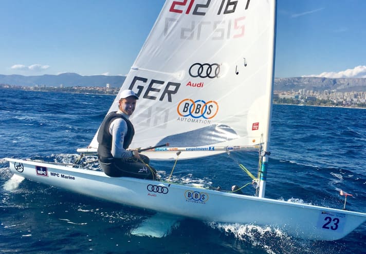   Philipp Buhl dans la zone de championnat du monde avant Split
