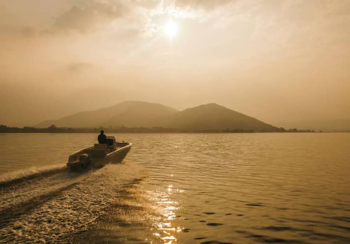   Travelling on Lake Iseo in the north of Italy