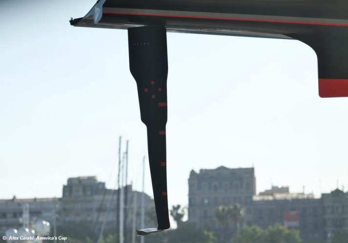 Das Ruder der neuen “Britannia” mit Flügel in Seagull-Shape