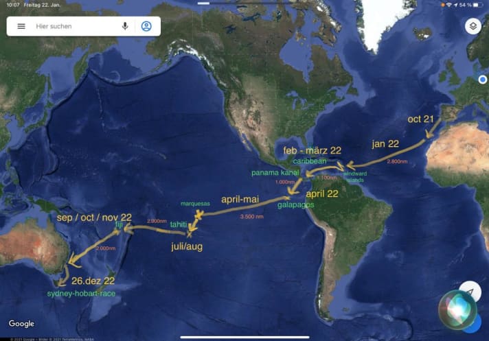 Il percorso di trasferimento dell'equipaggio di "Orione" dall'Europa all'Australia