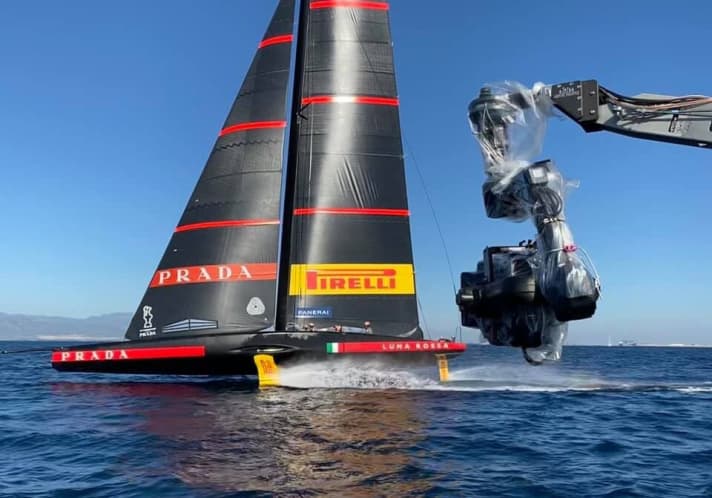   A training picture of boat 1 of the Italians
