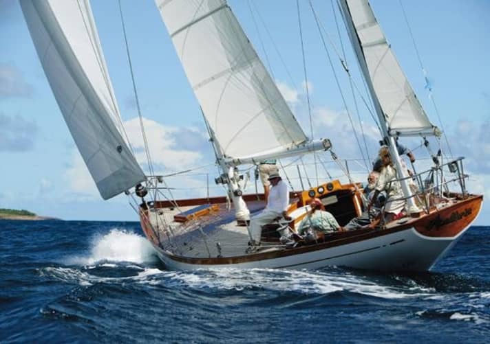   The Yawl today, after an extensive refit, in the Caribbean