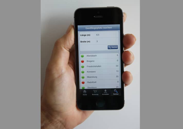  Die Bodensee-Liegeplatz-App zeigt übersichtlich freie Liegeplätze an