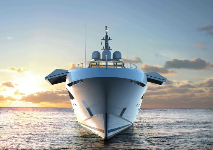 Open garage: the tenders are stored in the bow. | r.