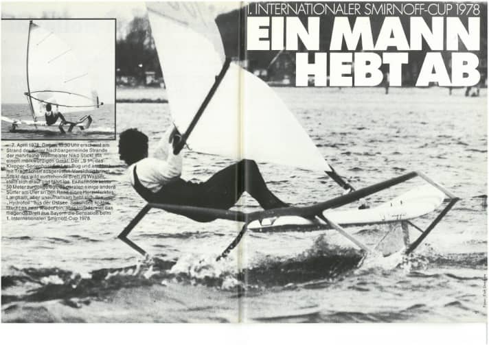 Niko Stickl auf seiner Foil-Konstruktion