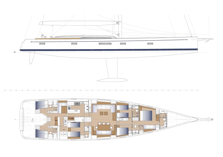 Swan 100 in layout standard