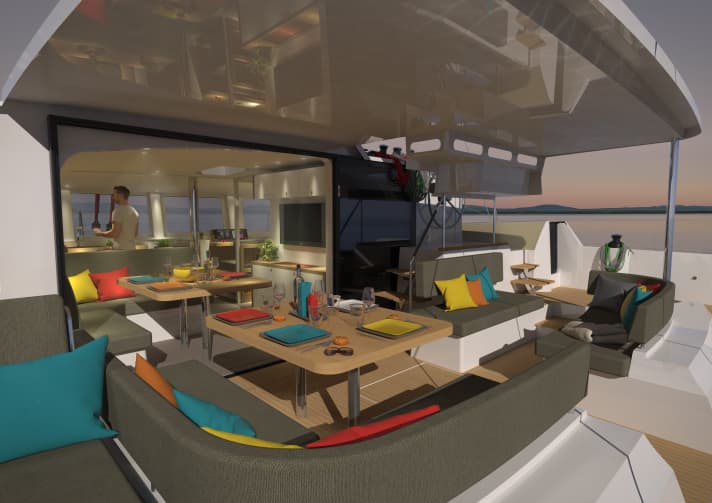   Neel 47: The "cockloon" concept functionally links the saloon inside with the cockpit outside