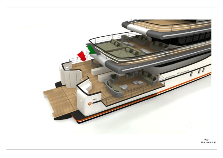 Party decks: The Vripack designers gave the Surf-Explorer safe deck areas that can be enlarged using fold-down bulwarks. | d.