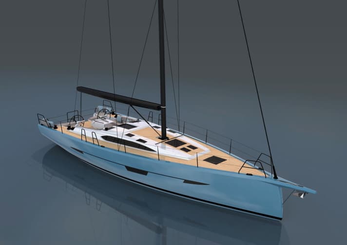 Saffier SL 46 MED : longueur de la coque 13,75 m ; largeur 4,45 m ; poids 10,9 t ; prix non encore déterminé.