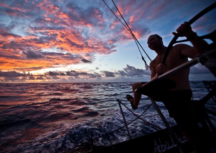   Almost like chartering: Foot on the railing, sunset behind you, that's how it can be on a VO 70
