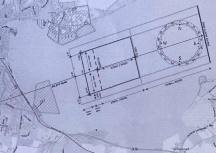 Temporär ausgewiesenes Übungsgebiet in der Eckernförder Bucht.