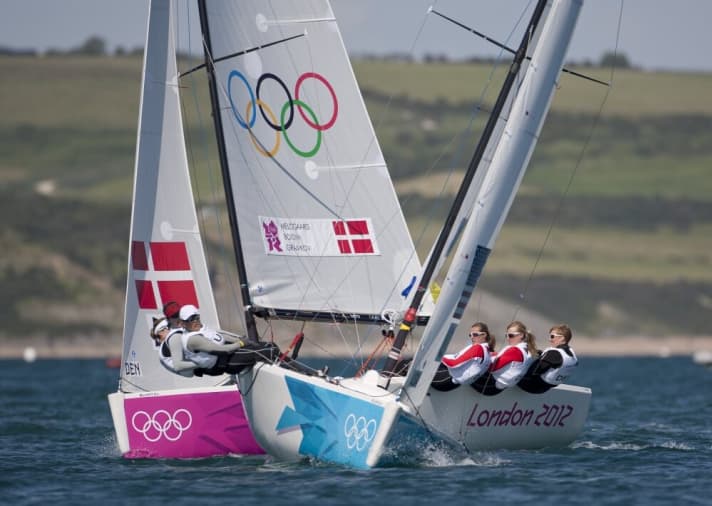   Here ahead of Denmark, but defeated by Finland's Silja Lethinen on Wednesday and surprisingly eliminated in the quarter-finals: US star Anna Tunnicliffe and her team