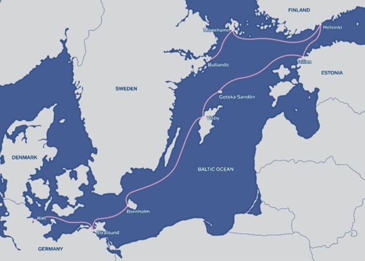 Die geplante Route der ARC Baltic 2026