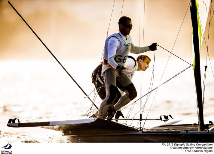   Erik Heil and Thomas Plößel are the first German team to finish on the podium in the intermediate classification at the Olympic regatta