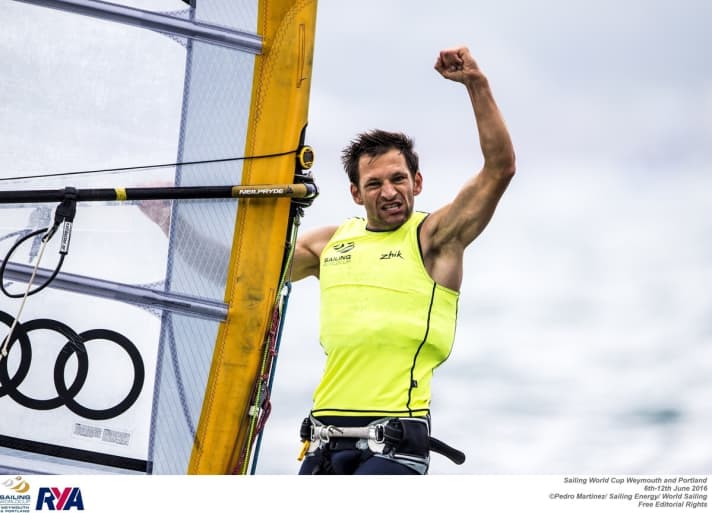   Highly motivated on course for the Olympics: Toni Wilhelm after his World Cup victory off Weymouth in June