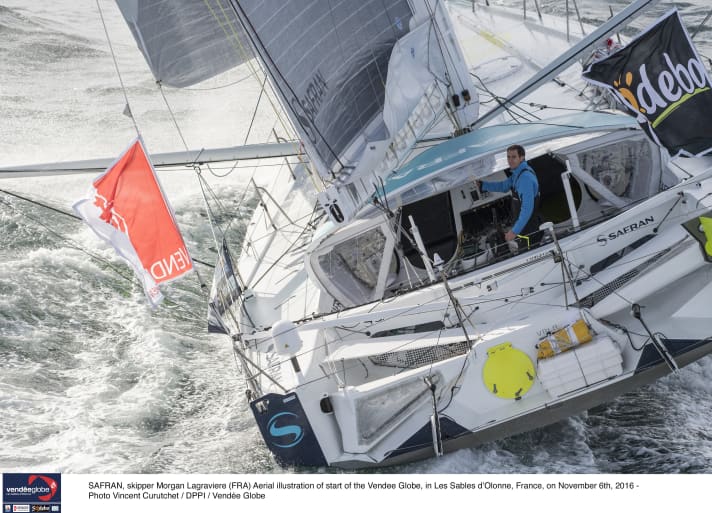   No luck: "Safran" skipper Lagravière had to give up on his Vendée premiere with a broken rudder
