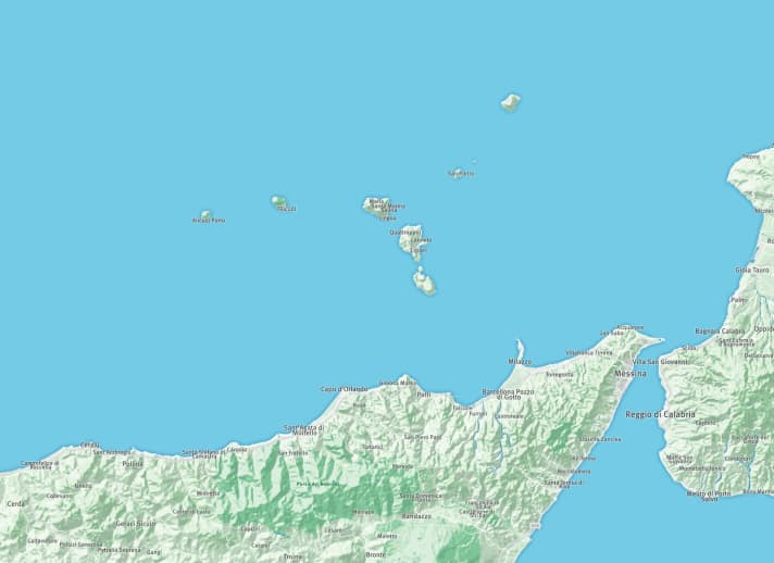 Overview map of the Aeolian Islands