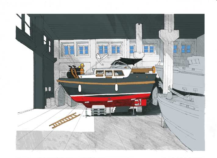 Anni und Sven klettern auf die “Späte Liebe”, die nun ihnen gehört. Sven stellt sich dabei nicht ganz so geschickt an wie seine Frau.