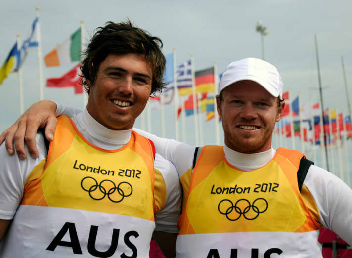   A vincere il secondo oro per l'Australia dopo il velista laser Tom Slingsby: Nathan Outteridge (a destra) e Iain Jensen