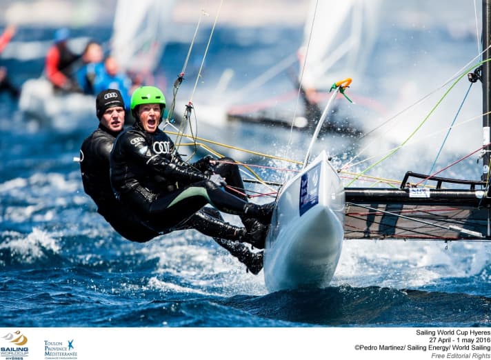   Their strong final sprint at the World Cup off Hyères came too late: Jan Hauke Erichsen and Lea Spitzmann from Flensburg