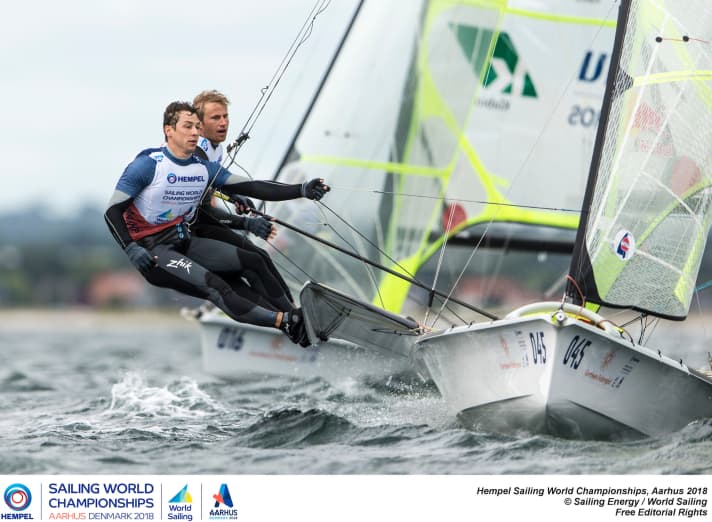   Erik Heil und Thomas Plößel holten am Sonntag den einzigen deutschen Tagessieg für das German Sailing Team