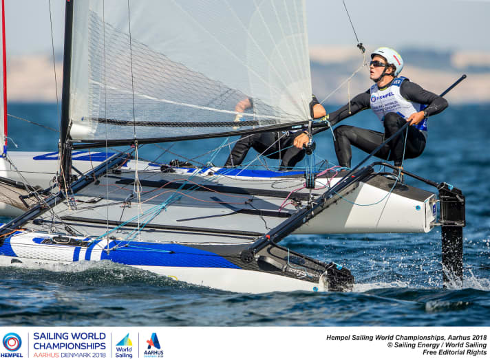   Not yet satisfied with starts and boat speed: Nacra 17 helmsman Paul Kohlhoff and his foresailor Alica Stuhlemmer