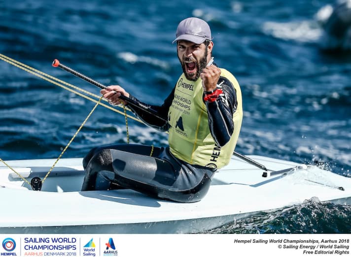   È il suo terzo titolo di campione del mondo: il cipriota Pavlos Kontides urla la sua gioia