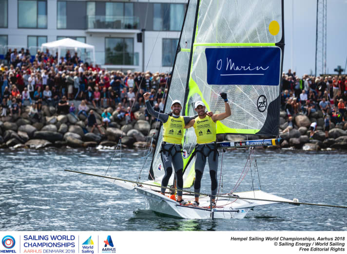   A terra hanno festeggiato i tifosi danesi, in acqua i nuovi campioni del mondo croati Sime e Mihovil Fantela