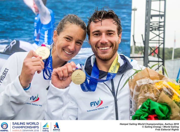   Ruggero Tita et Catarina Banti, champions du monde Nacra 17 italiens