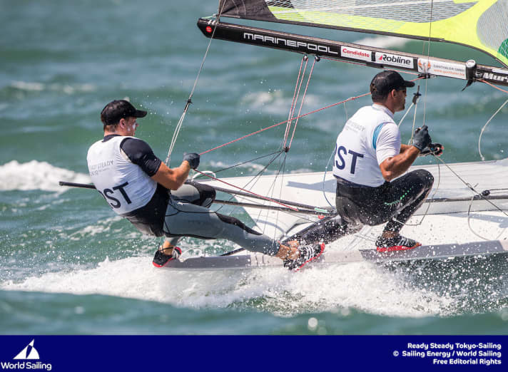   Les Autrichiens Benjamin Bildstein et David Hussl, quatrièmes, ont frôlé le podium en 49er.