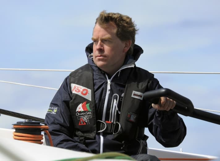   Kiel's Lord Mayor Ulf Kämpfer at a sailing event during Kiel Week