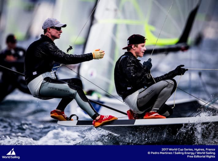   Bellissimo studio dei velisti 49er Tim Fischer e Fabian Graf