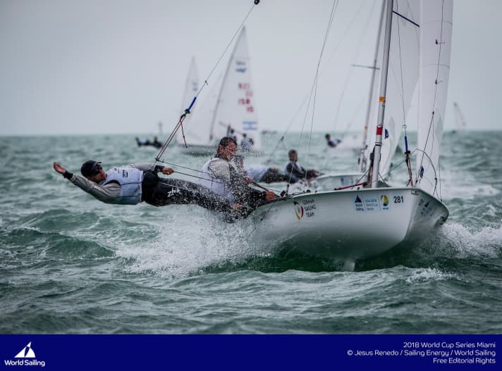   Sailing World Cup Miami 2018: Simon Diesch und Philipp Autenrieth im 470er
