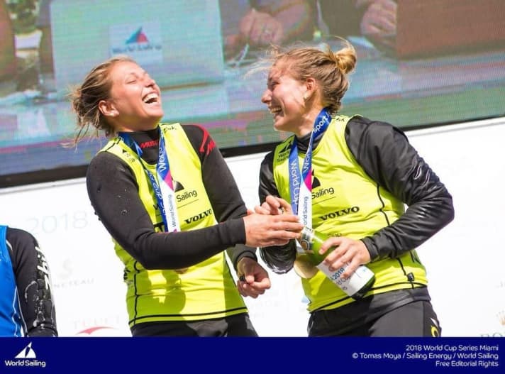   Die glücklichen Siegerinnen Vicky Jurczok und Anika Lorenz