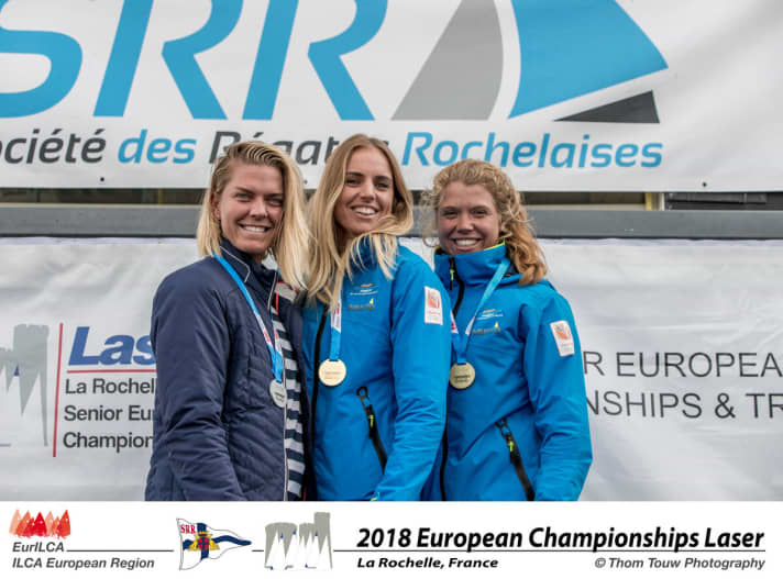   The top three of the Laser Radial European Championships