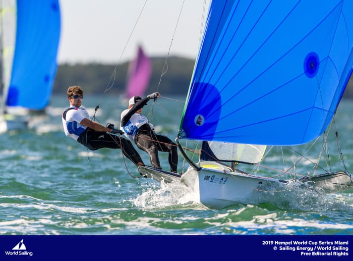   Neuvième après trois courses : les navigateurs de 49er de Kiel Justus Schmidt et Max Boehme