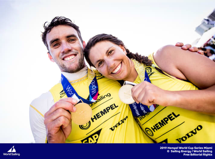   At the Olympic Games in Rio de Janeiro, Jason Waterhouse and Lisa Darmanin were narrowly beaten by the Argentinian Olympic champions Santi Lange and Cacilia Carranza Saroli. Before Miami, the Australians were now the dominant Nacra 17 team