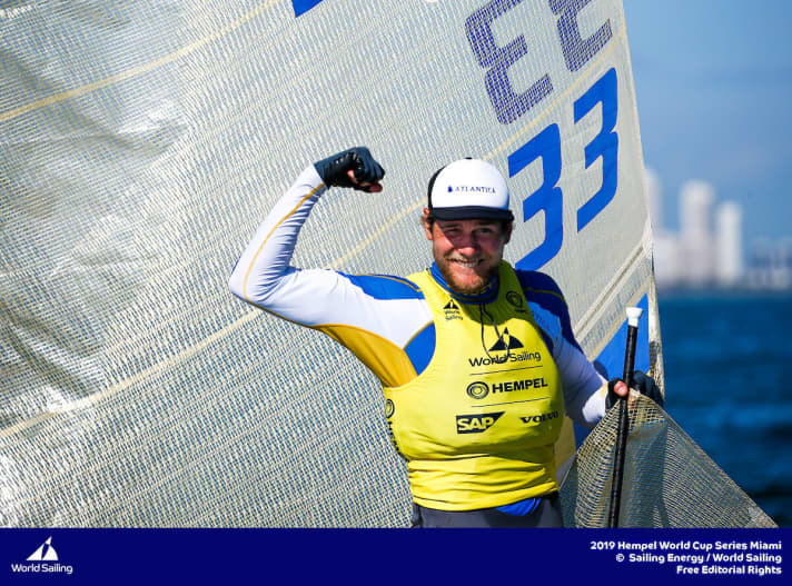   Hat im Finn alles im Griff: der schwedische Starboot-Olympiasieger und Finn-Weltmeister Max Salminen