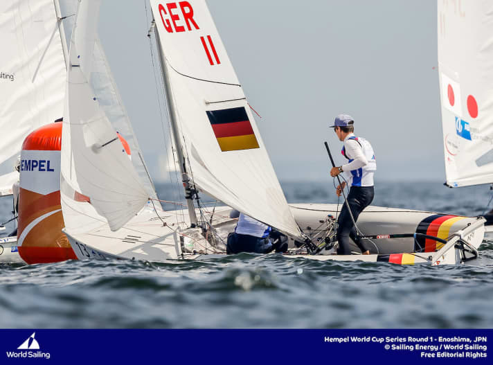   A portata di medaglia nella regata di Coppa del Mondo a Sagami Bay, al sesto posto assoluto, i velisti del 470 Simon Diesch e Philipp Autenrieth.