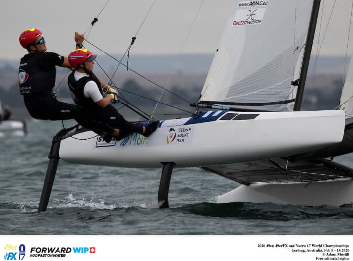   Paul Kohlhoff et Alica Stuhlemmer en Nacra 17 au large de Geelong