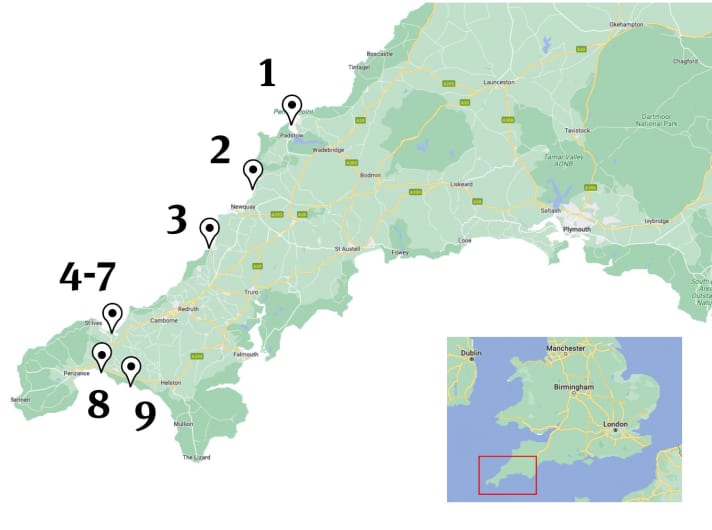 There are nine wave spots for experts and beginners in Cornwall in a very small area.