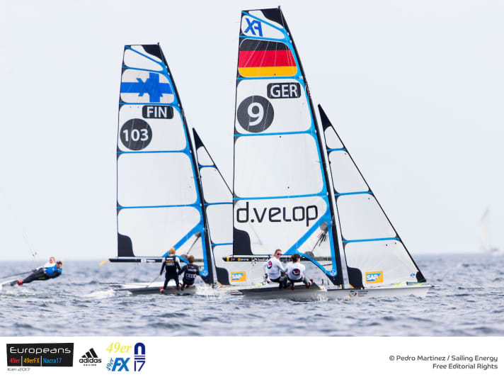   Tina Lutz et Susann Beucke ont dominé la journée de championnat d'Europe dans la flotte des 49erFX.